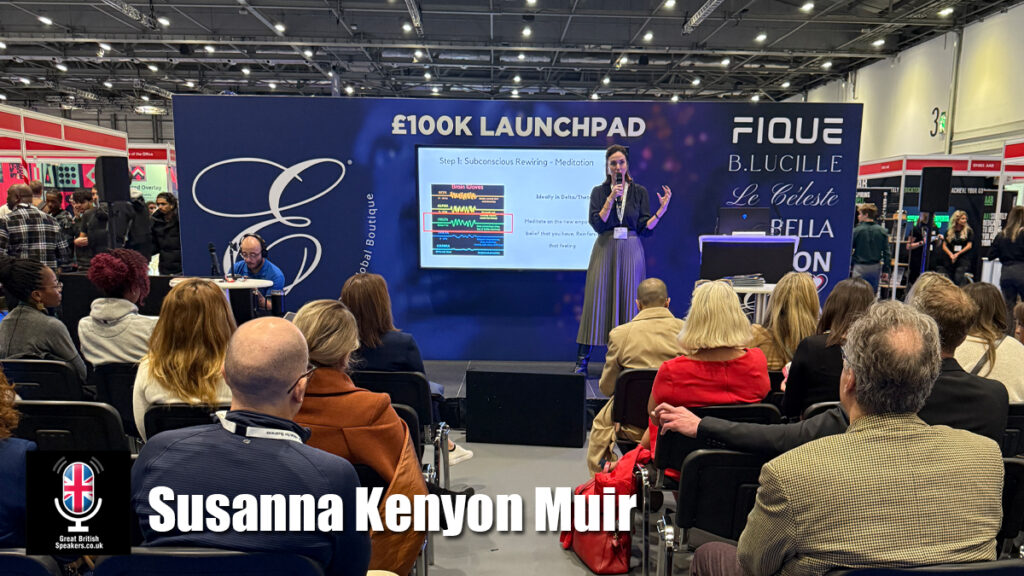Susanna speaking on stage